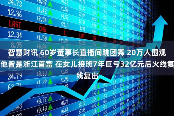 智慧财讯 60岁董事长直播间跳团舞 20万人围观！他曾是浙江首富 在女儿接班7年巨亏32亿元后火线复出